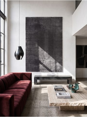 KADIMA DESIGN Teppich Hochflor Uni rutschhemmend weich wohnlich Wohnzimmer in Anthrazit