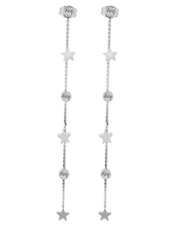 Adeliás Damen Ohrringe – Ohrstecker aus Edelstahl mit Strass Steinchen in silber