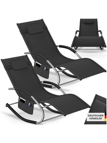 tectake ergonomische Sonnenliege, Belastbarkeit 120 kg, 62 x 146 x 92 cm