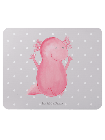 Mr. & Mrs. Panda Mauspad Axolotl Hurra ohne Spruch in Grau Pastell