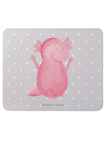 Mr. & Mrs. Panda Mouse Pad Axolotl Hurra ohne Spruch in Grau Pastell
