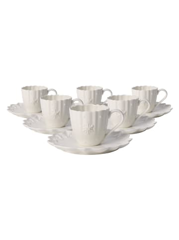Villeroy & Boch 6er Set Tassen mit Untertassen Toy's Delight Royal Classic in Weiß 180 ml in weiß