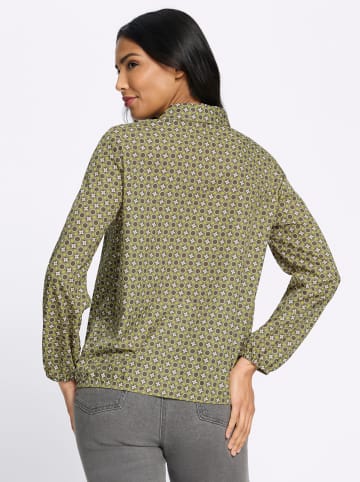 Sieh an! Schlupfbluse in oliv-schilf-bedruckt
