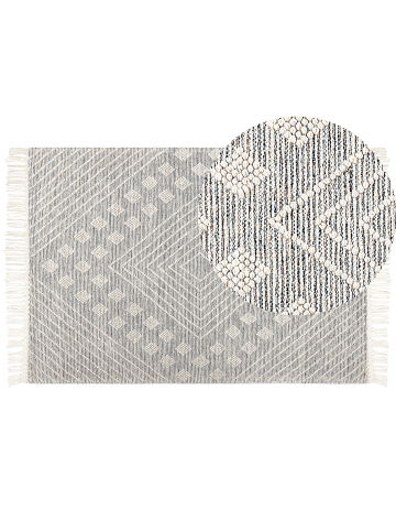 Beliani Vintage SAVUR in Weiß/Grau - (W) 160 x (L) 230 cm