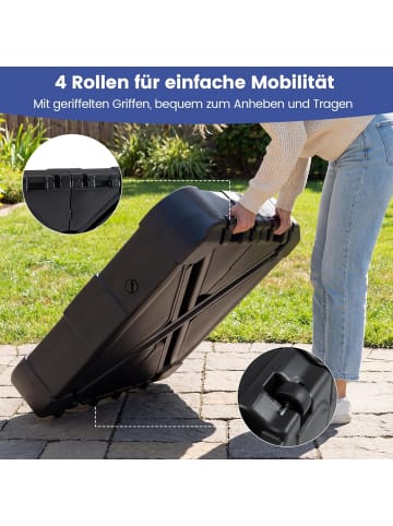 COSTWAY Sonnenschirmständer mit Rollen 170kg befüllbar in Schwarz