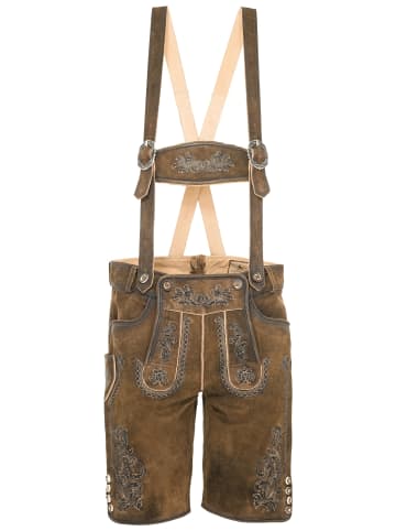 Gwandler Lederhose LUDWIG-gespeckt in mittelbraun