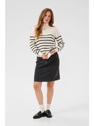 Kaffe Strickpullover KAlioa Loose fit in Chalk/Black Stripe