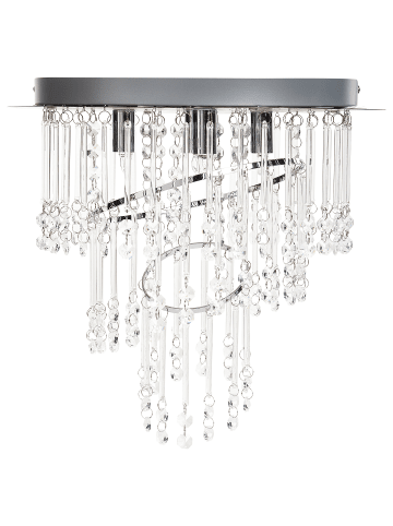 Beliani Pendelleuchten ESMELLE L in Transparent/Silber - (W) 45 x (H) 38 x (L) 45 cm