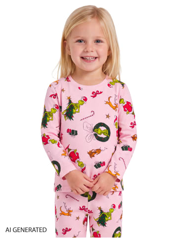 The Grinch The Grinch Schlafanzug Pyjama Set Langarm Oberteil mit Hose in rosa