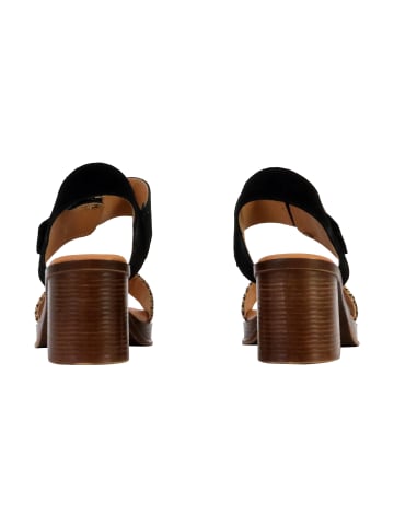 Divine Factory Alenoa-Sandalen aus Leder mit Absatz Schwarz