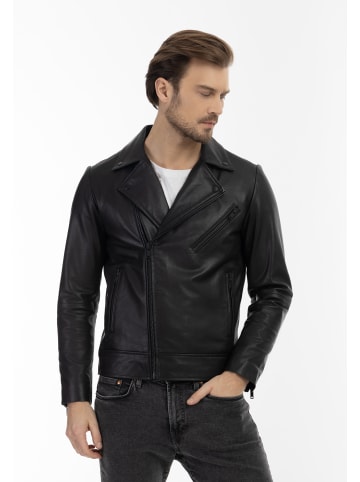 DreiMaster Vintage Lederjacke in Schwarz