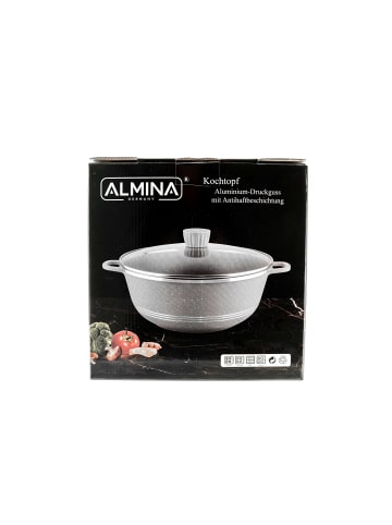 Almina Kochtöpfe mit Glasdeckel Antihaft Grau in Grau