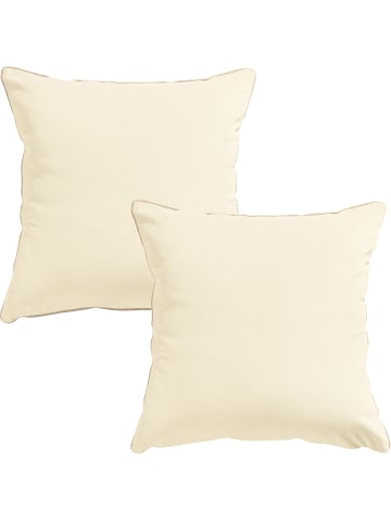Erwin Müller Nicky-Velours, Samt Kissenhülle 2er-Pack Manchester in natur