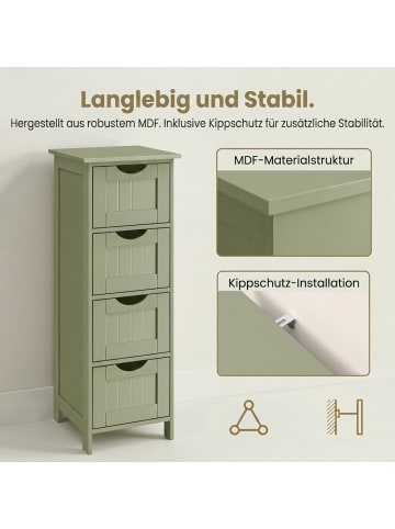 VASAGLE Badschrank in Grün - (B)30 x (H)82 x (T)30 cm