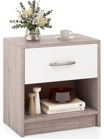 COSTWAY Nachttisch mit Schublade in Taupe