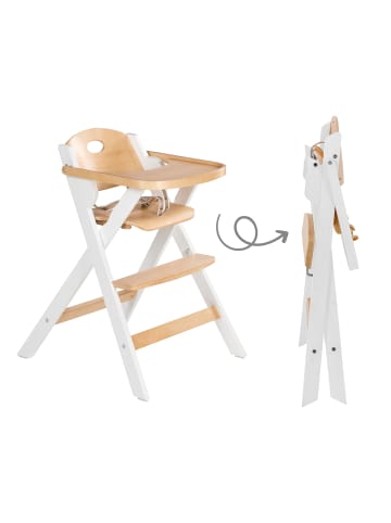 roba Klapphochstuhl mit Essbrett - 3-Punkt-Gurt - ab 6 Monaten - Natur / Weiß