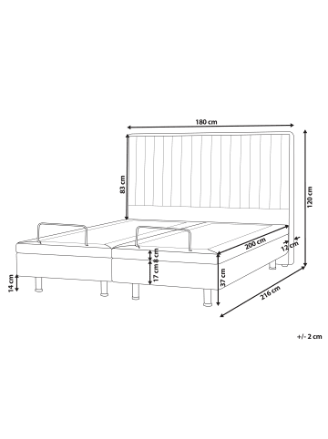 Beliani 5-tlg Doppelbett CASTELLAN in Weiß/Schwarz