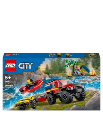LEGO Bausteine City Feuerwehrgeländewagen mit Rettungsboot, ab 5 Jahre