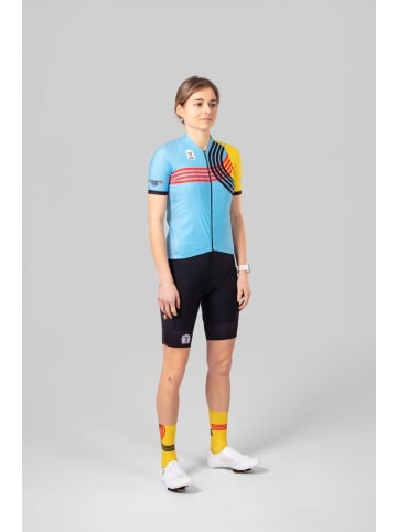 Bioracer Fahrradhose Damen Official Team Belgium 2025 Icon Olympische Ausgabe in Schwarz