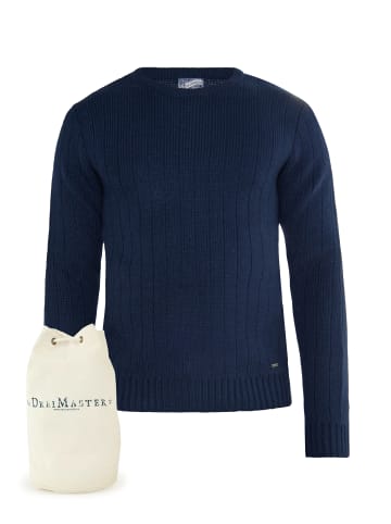 DreiMaster Vintage Strickpullover + Shopping Bag - Set in Marine