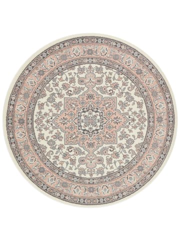 Nouristan Orientalischer Kurzflor Teppich Parun Täbriz Creme Rosa