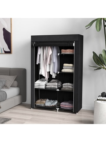 HOMCOM Stoffschrank-103L x 43B x 162,5H cm-Schwarz