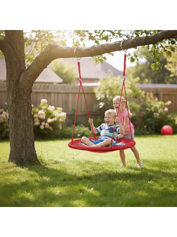 relaxdays Nestschaukel in Rot - Ø 90 cm