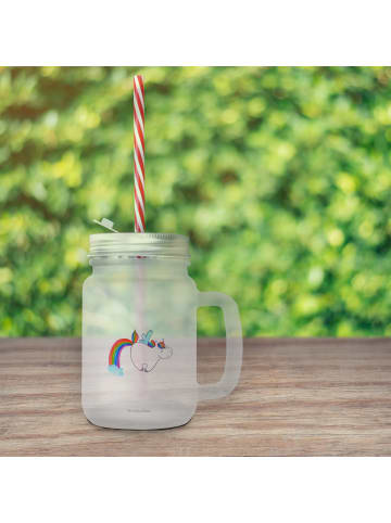 Mr. & Mrs. Panda Trinkglas Mason Jar Einhorn Fliegendes Pferd oh... in Transparent