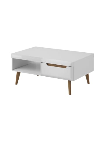 Feldmann-Wohnen Couchtisch Nordi weiß / Riviera Eiche 107 / 67 / 46cm