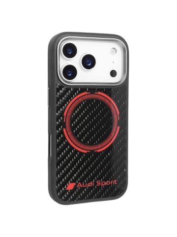 Audi Sport Handyhülle iPhone 17 18 Pro Max Stoßabsorbierend schwarz Carbon