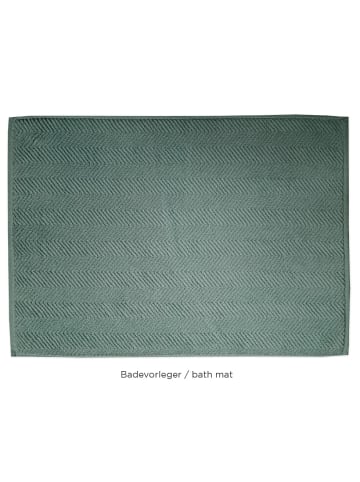 Framsohn 2er Set: Zwirnfrottier BIO Badevorleger "OCEAN" in Pinie - (L) 70 x (B) 50 cm