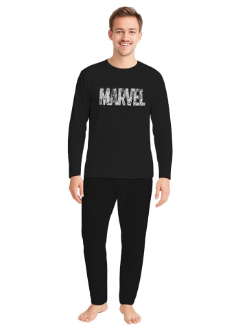 Marvel Marvel Schlafanzug Pyjama Set Langarm Oberteil mit Hose in schwarz