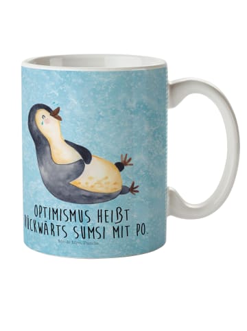 Mr. & Mrs. Panda Tasse Pinguin Lachen mit Spruch in Eisblau