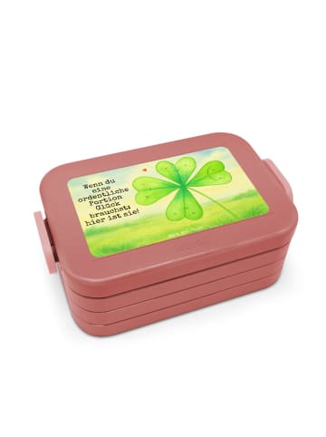 Mr. & Mrs. Panda MEPAL Bentobox Blume Kleeblatt Design mit Spruch in Rot Pastell