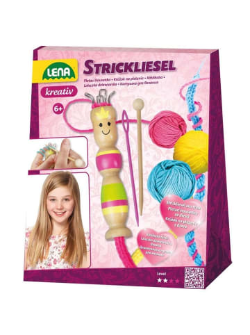 LENA Strickliesel Strickgerät Kunststoffnadel Strickhaken Wolle 3 Farben 5 Jahre