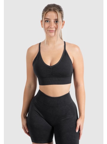 SMILODOX Sport BH Batik Acid Vera Scrunch in Schwarz