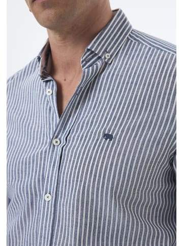 JIMMY SANDERS Hemd Langarm Gestreift in navy