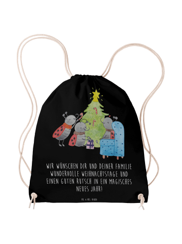 Mr. & Mrs. Panda Jutebeutel Weihnachten Smörle mit Spruch in Schwarz