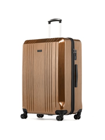 FERGÉ Koffer Hartschale Koffer XL groß CANNES TSA-Schoß in braun