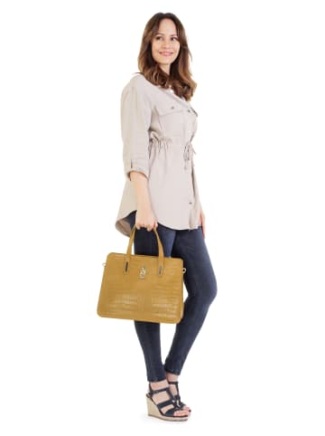 Cluty Handtasche echt Leder in gelb
