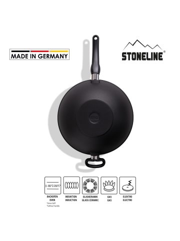 Stoneline Wok, 32 cm, Kokillenguss, mit abnehmbarem Griff in Anthrazit