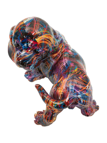 Mauro Ferretti Mehrfarbige, dackelförmige Kunstharzskulptur, 20 x 14 x 16,5 cm