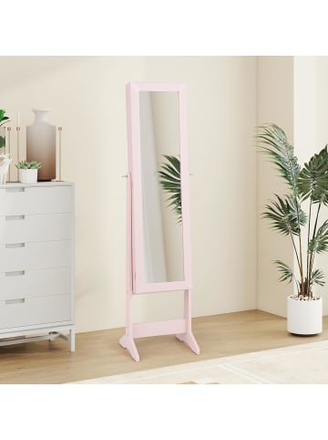 COSTWAY Schmuckschrank in Rosa