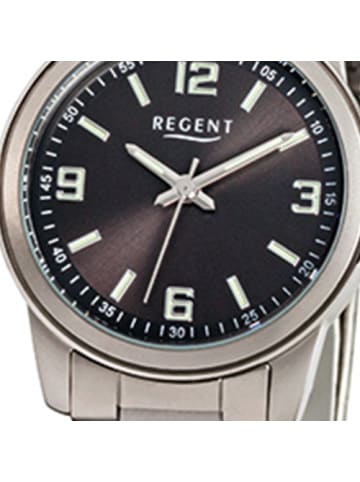 Regent Analog-Armbanduhr Regent Titan-Uhren silber, grau klein (ca. 27mm)