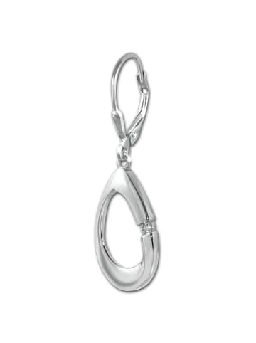 SilberDream Ohrringe Silber 925 Sterling Silber, glanz Oval Ohrhänger ca. 3,6cm