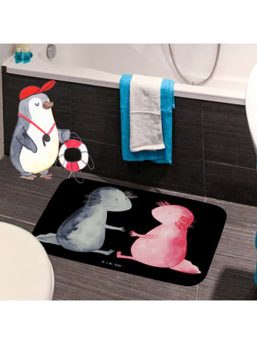 Mr. & Mrs. Panda Badezimmerteppich Axolotl Liebe ohne Spruch in Schwarz