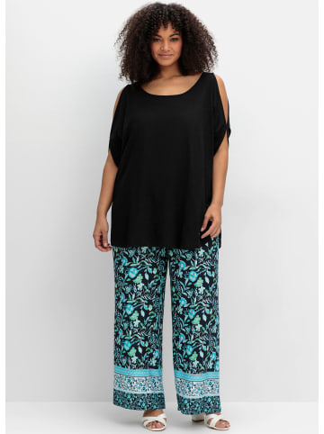 sheego Longshirt in schwarz