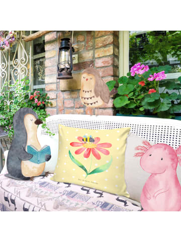 Mr. & Mrs. Panda Deko Kissen Hummel Blume ohne Spruch in Gelb Pastell