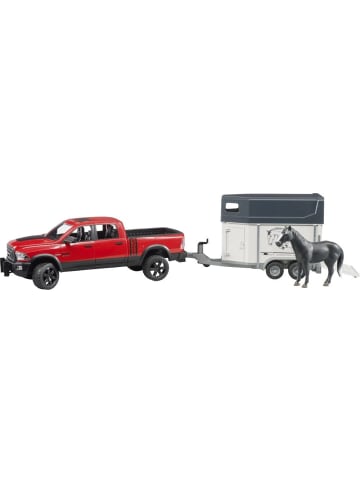 bruder Spielzeugauto 02501 RAM 2500 Power Wagon mit Pferdeanhänger und 1 Pferd - 3-8 J