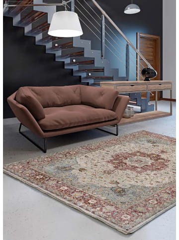 Atticgo Kurzflor-Teppich TABRIZ in granatrot / beige